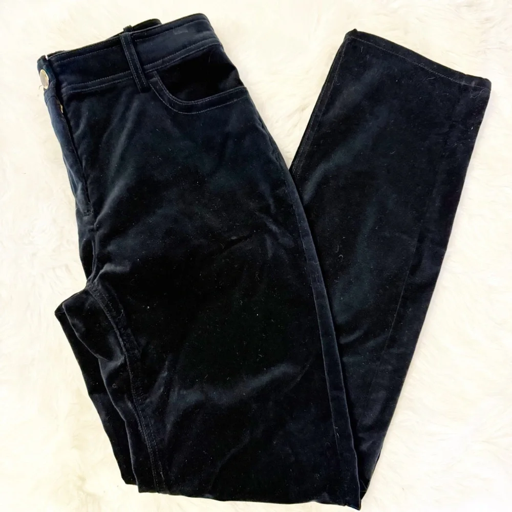 J.Crew Straight Leg Velvet Pants Black Size 6 NWT Style AQ839